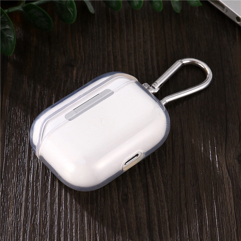 ỐP Vỏ Case Bọc Tai Nghe AirPod Pro / Airpod 1 / 3 / 2 Chất Liệu Silicon TPU Dẻo Trong Suốt Chống Bám Bụi kèm móc