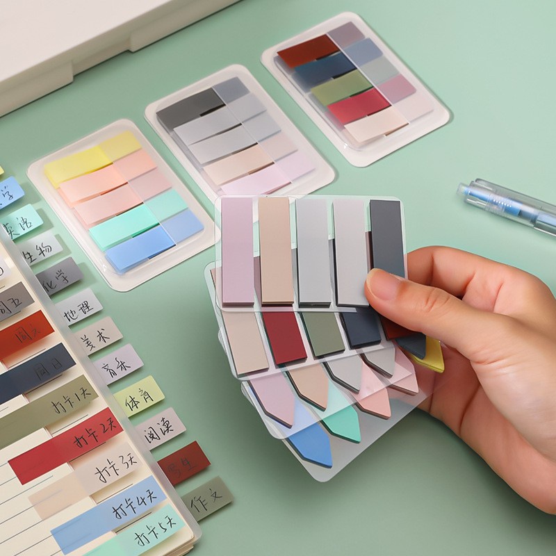 100 Sheets Morandi Color Index Stickers/ Simple Classification Notes Paster/ Self Adhesive Bookmark Memo Sticker/ School Office Stationery Supplies