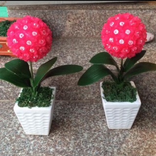 Chậu cẩm tú cầu làm bằng hoa đá pha lê ( lẻ )