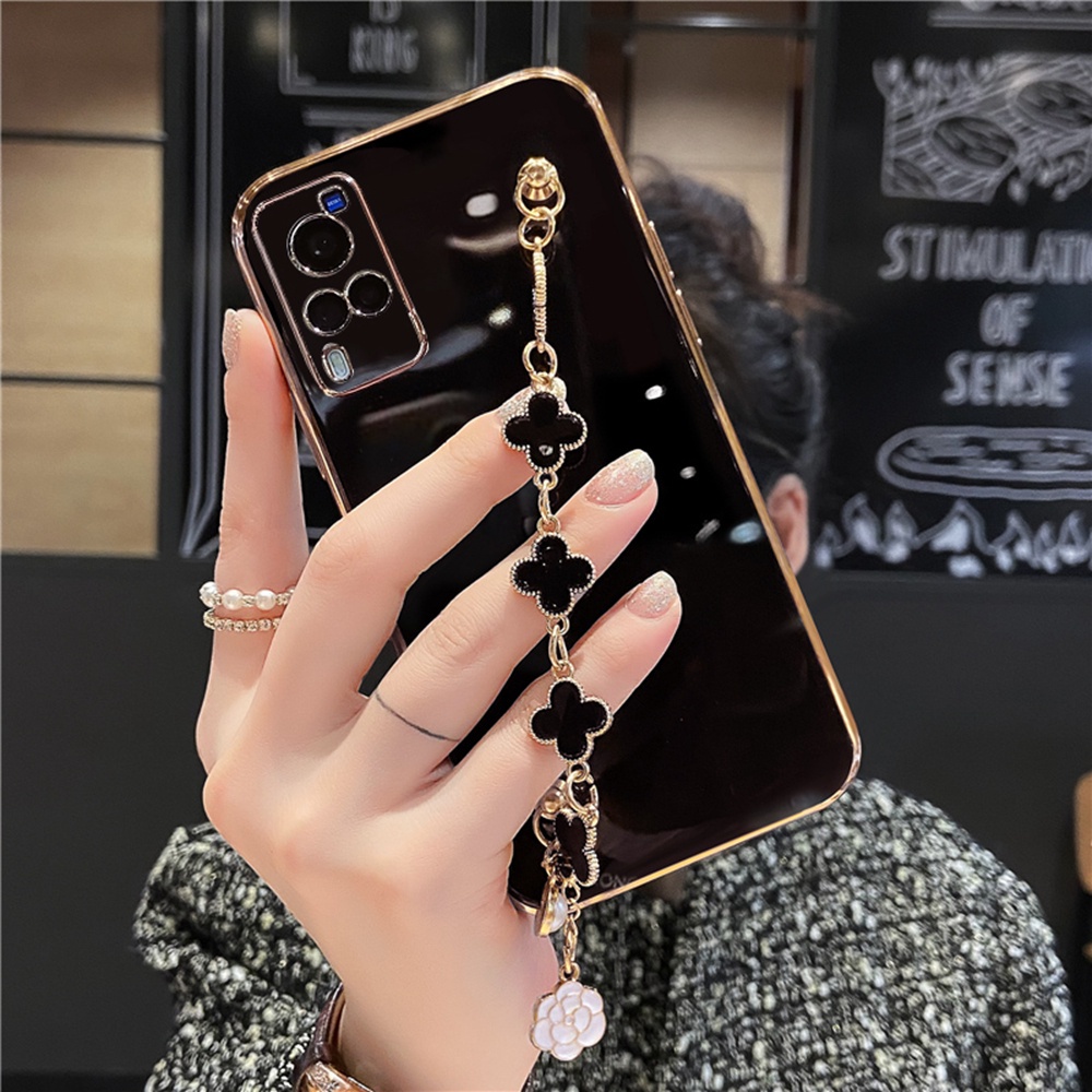 Ốp Điện Thoại Đính Đá Có Dây Đeo Tay Cho Samsung S22 Ultra S21 Plus S21fe S20fe