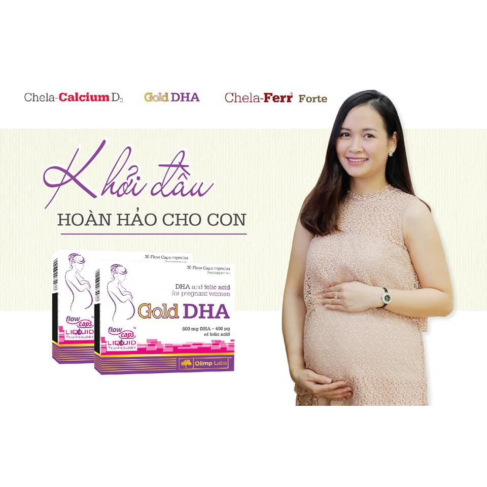 Gold DHA - Giúp bổ sung DHA và acid folic cho phụ nữ có thai và cho con bú (Hộp 30 Viên)