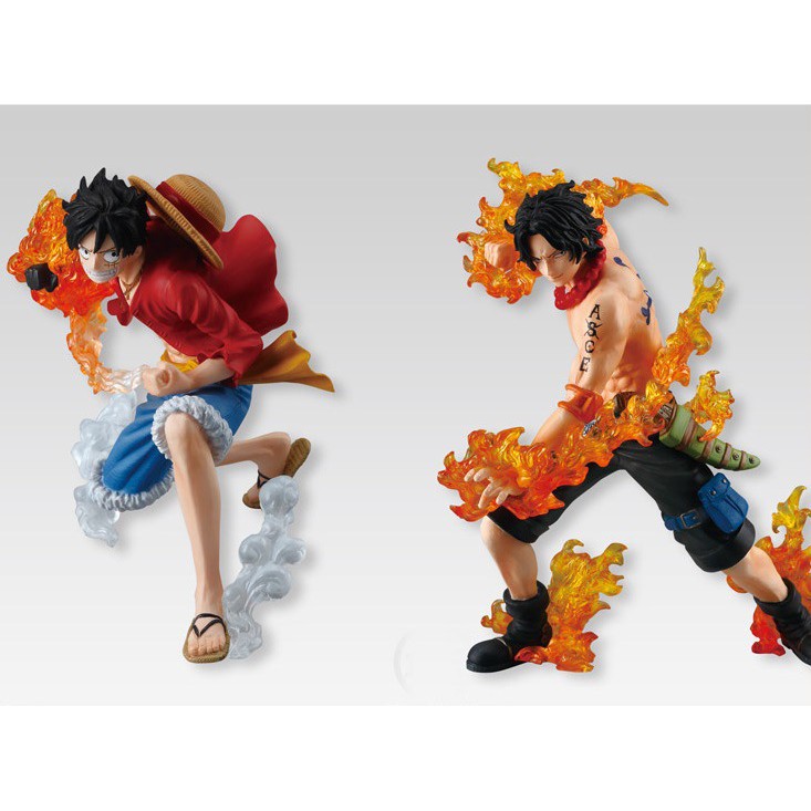 Mô Hình One Piece Anime Gundam Figure Luffy Ace Sabo Attacking Styling
