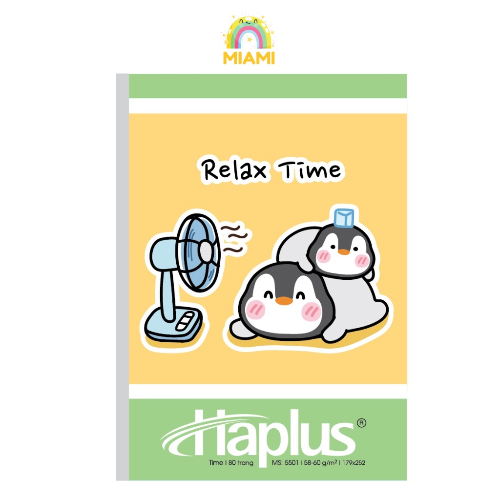 Vở Kẻ Ngang Haplus - Time Hải Tiến 80/120/200 Trang, Giấy Láng Mịn, Viết Êm Tay, Tập Viết, Vở Ghi Chép