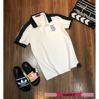 Áo Thun Nam Tay Lỡ Có Cổ, Áo Phông Polo Nam Phối Dây BT Xanh Chất Vải Thun Cá Sấu Cao Cấp - AC49 - Shopmens