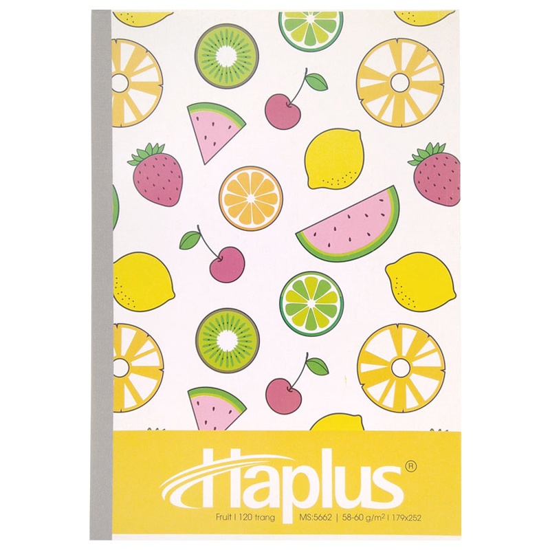 Vở Fruit Kẻ Ngang 120 Trang ĐL 58-60g/m2 - Haplus 5662 (Mẫu Màu Giao Ngẫu Nhiên)