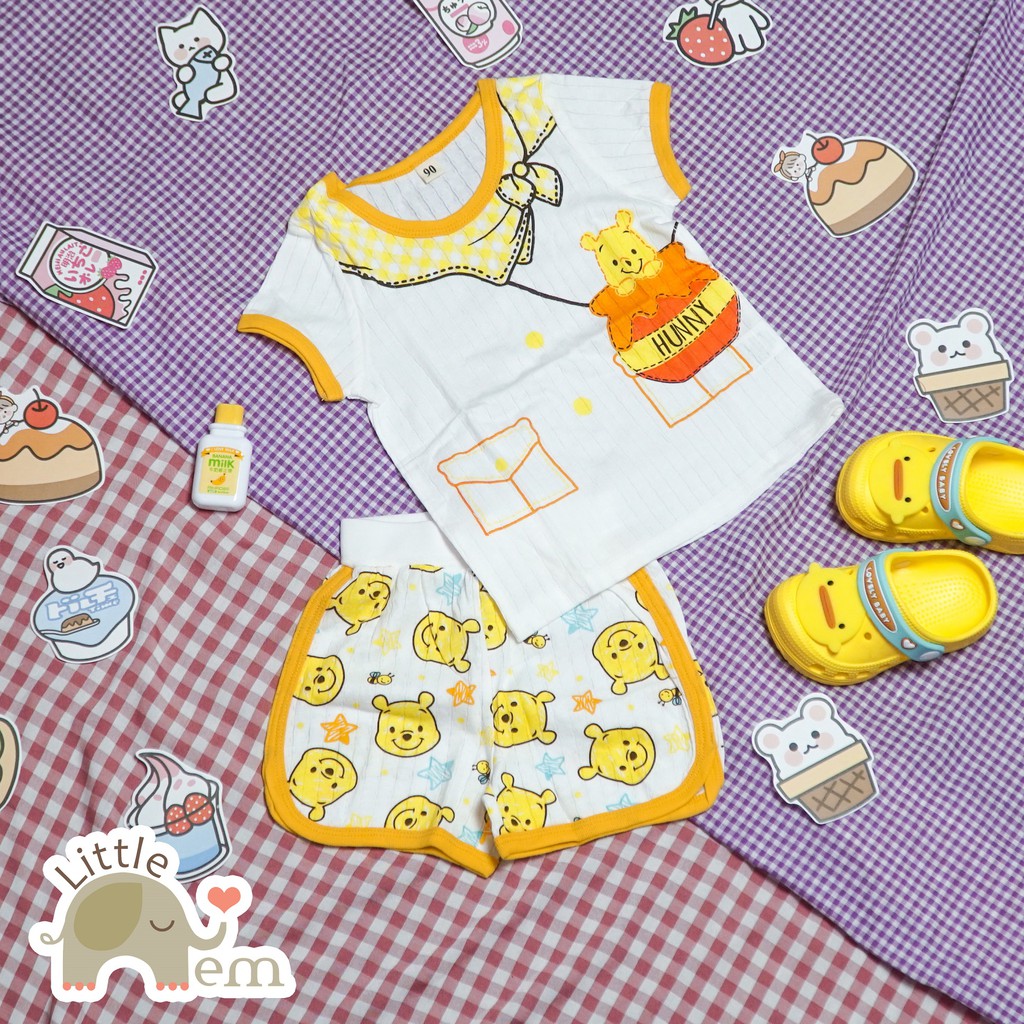 Bộ đồ bé trai Cotton xuất Nhật cộc tay _ Pooh