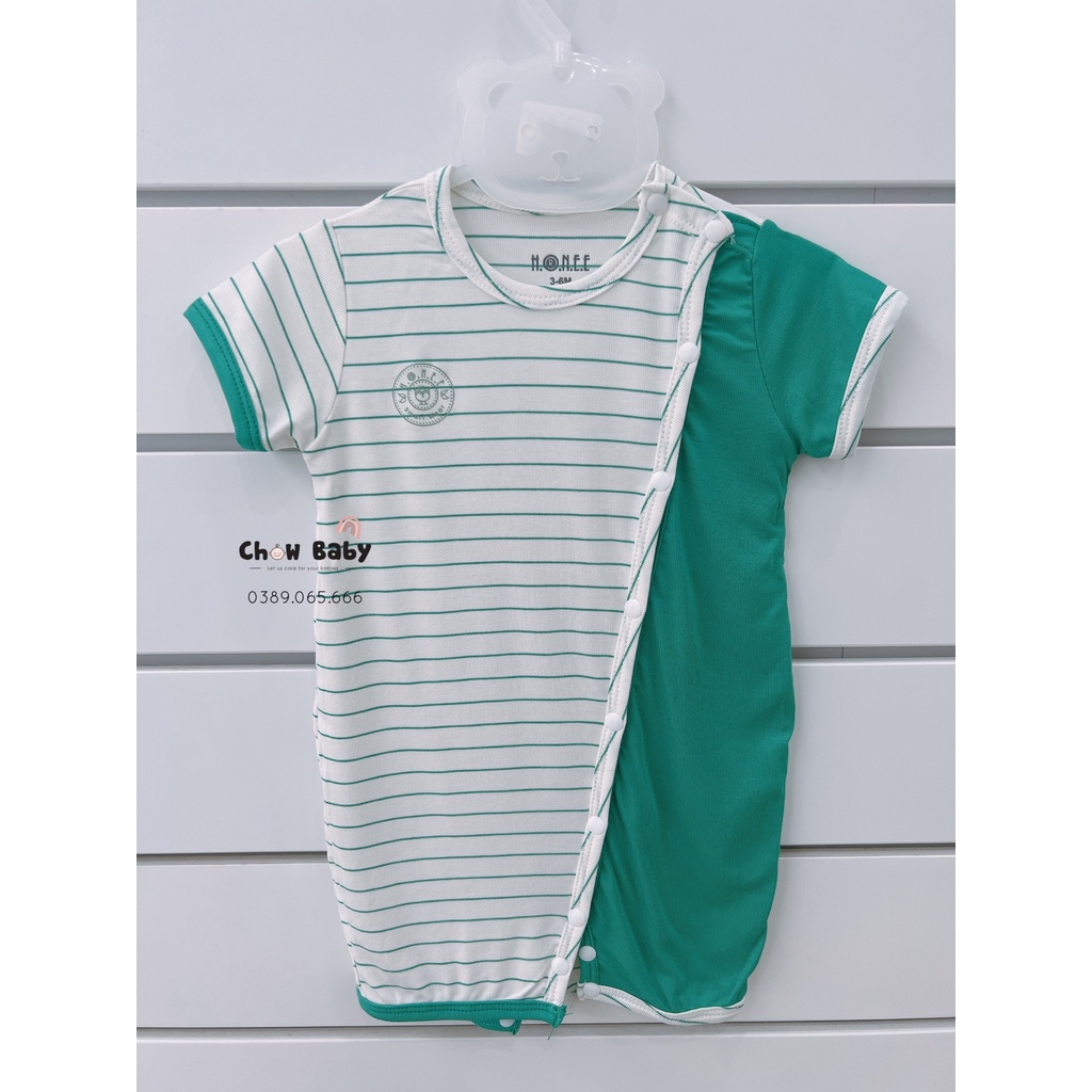 [HRNEE] [CHÍNH HÃNG] Bộ Body Suit Cộc Tay Cài Chéo Modal Cho Bé Sơ Sinh 0-9 tháng