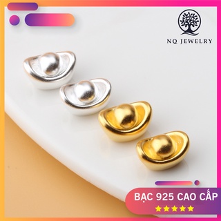 Charm bạc mạ vàng hình nén vàng