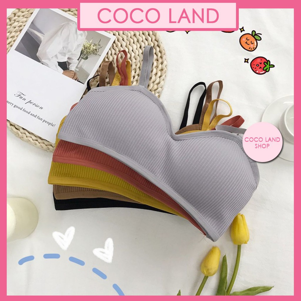 Áo Bra Gân Cúp Tròn Cực Sành Điệu - thun gân hở lưng siêu mát, cotton thoải mái mầu trơn
