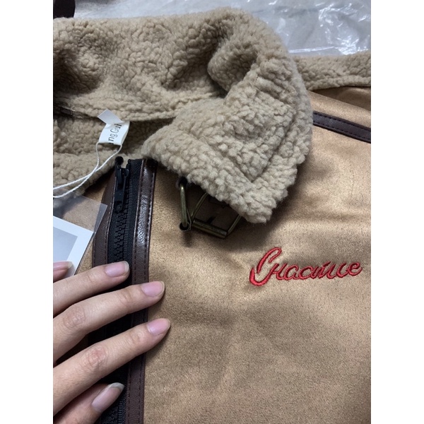 Sẵn Xanh 2XL Áo khoác nam da lộn, lót lông cừu bên trong ấm áp OMIEE AKL01