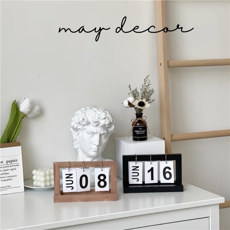 Lịch để bàn bằng gỗ sáng tạo hàng nhập khẩu loại 1 -may.decor-