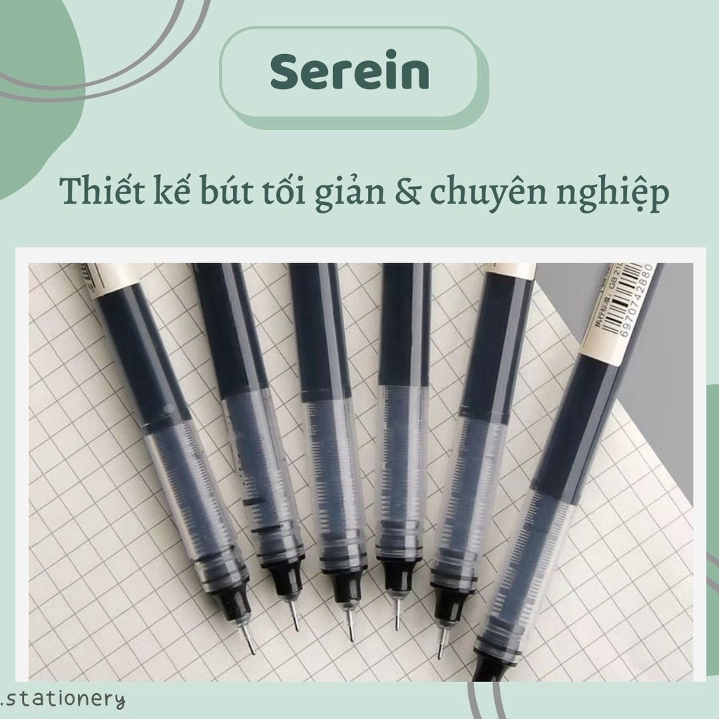Bút gel mực nước dupe muji SEREIN bút muji ngòi nhỏ 0.5mm văn phòng phẩm phong cách Hàn Quốc