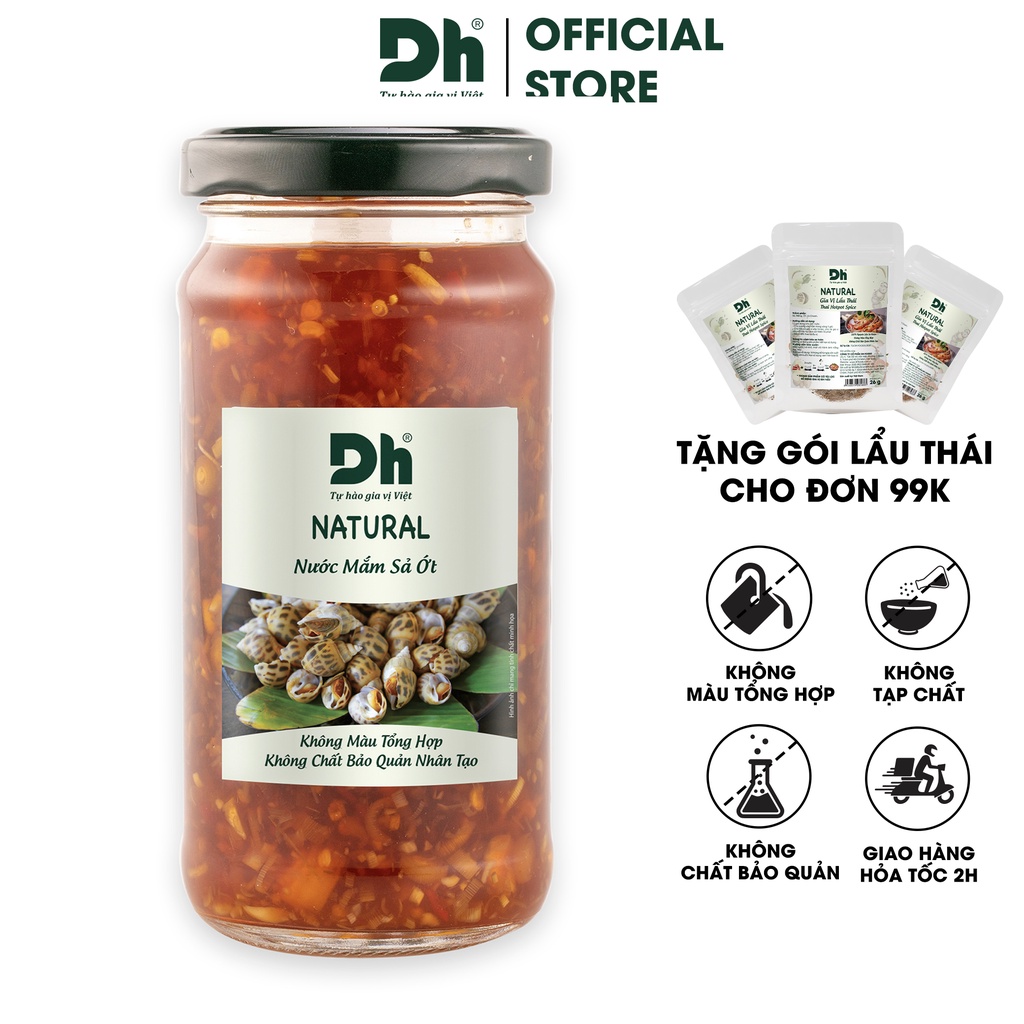 Nước mắm sả ớt Natural Dh Foods nước chấm, nêm 200ml