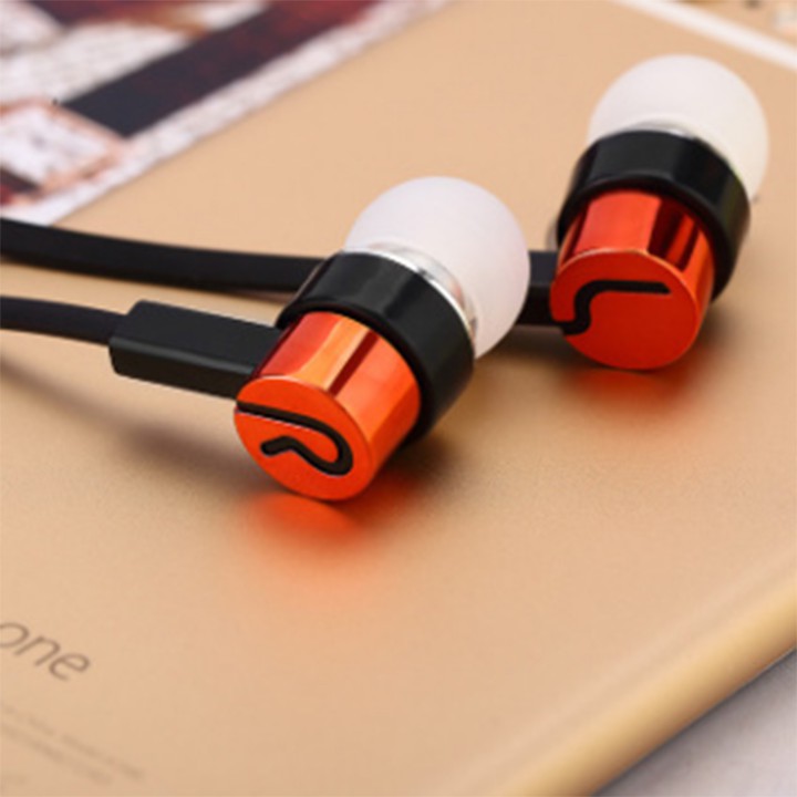 Tai nghe in-ear nhét tai chống ồn âm bass hay dây cao su giá rẻ 5 màu jack 3.5mm