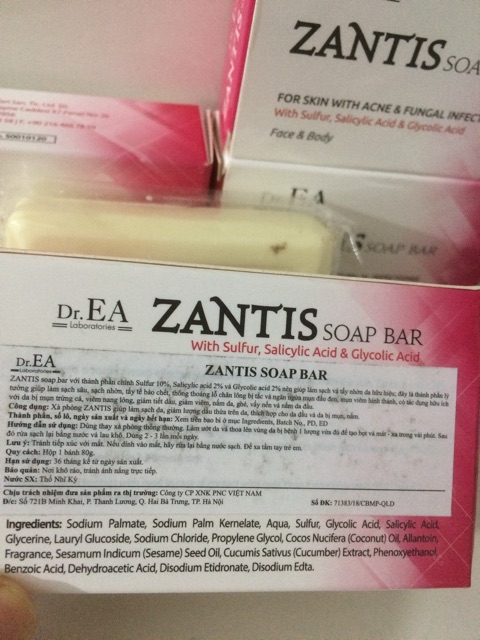 Xà Phòng Zantis Soap Bar dành cho da mụn lưng , viêm nang lông