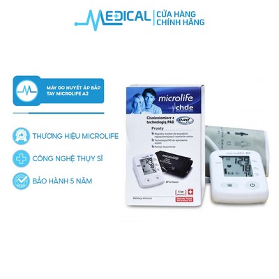 Máy đo huyết áp bắp tay MICROLIFE A2 Classic dễ sữ dụng, đơn giản, nhỏ gọn - MEDICAL