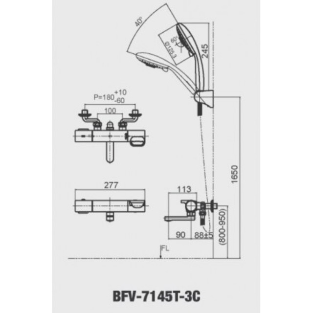 Vòi Sen Tắm Inax BFV-7145T-3C Nhiệt Độ