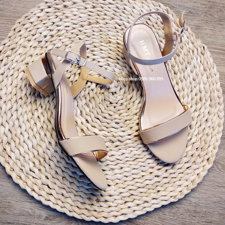 Sandal cao gót nữ gót vuông quai ngang siêu hot cao 3p - Sandal kiểu dáng cơ bản