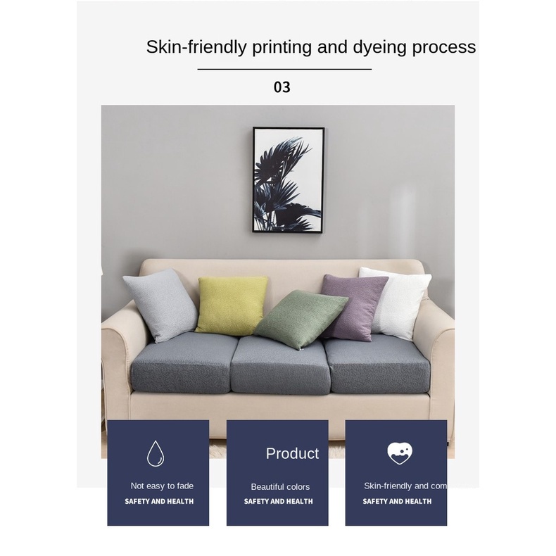 Vỏ bọc đệm ghế sofa hình chữ L 12 màu chống thấm nước 10 kích thước 1/2/3/4 tiện dụng