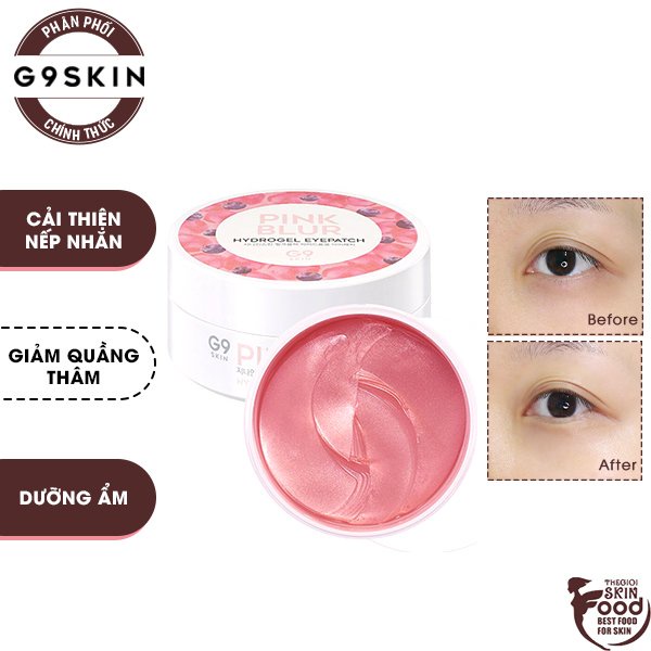 Mặt Nạ Dưỡng Mắt, Cải Thiện Nếp Nhăn G9SKIN Pink Blur Hydrogel Eye Patch 100g