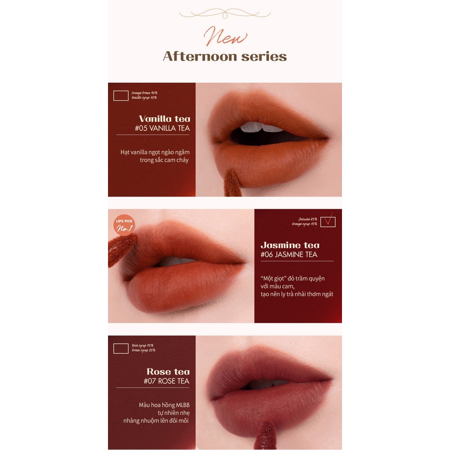 [New SẴN] Son Kem Lì Hàn Quốc Mịn Mượt Như Nhung Romand Milk Tea Velvet Tint Ver 2