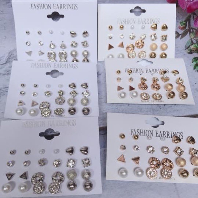 Bộ trang sức vỉ 12 đôi bông tai