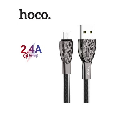 Cáp sạc 2.4A Hoco U52 Micro dây dẹt chống rối dài 120CM cho Android