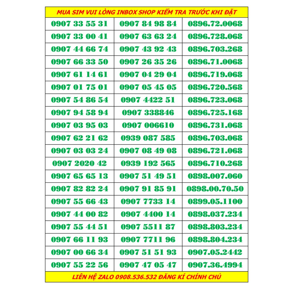 Sim số đẹp giá rẻ mobi