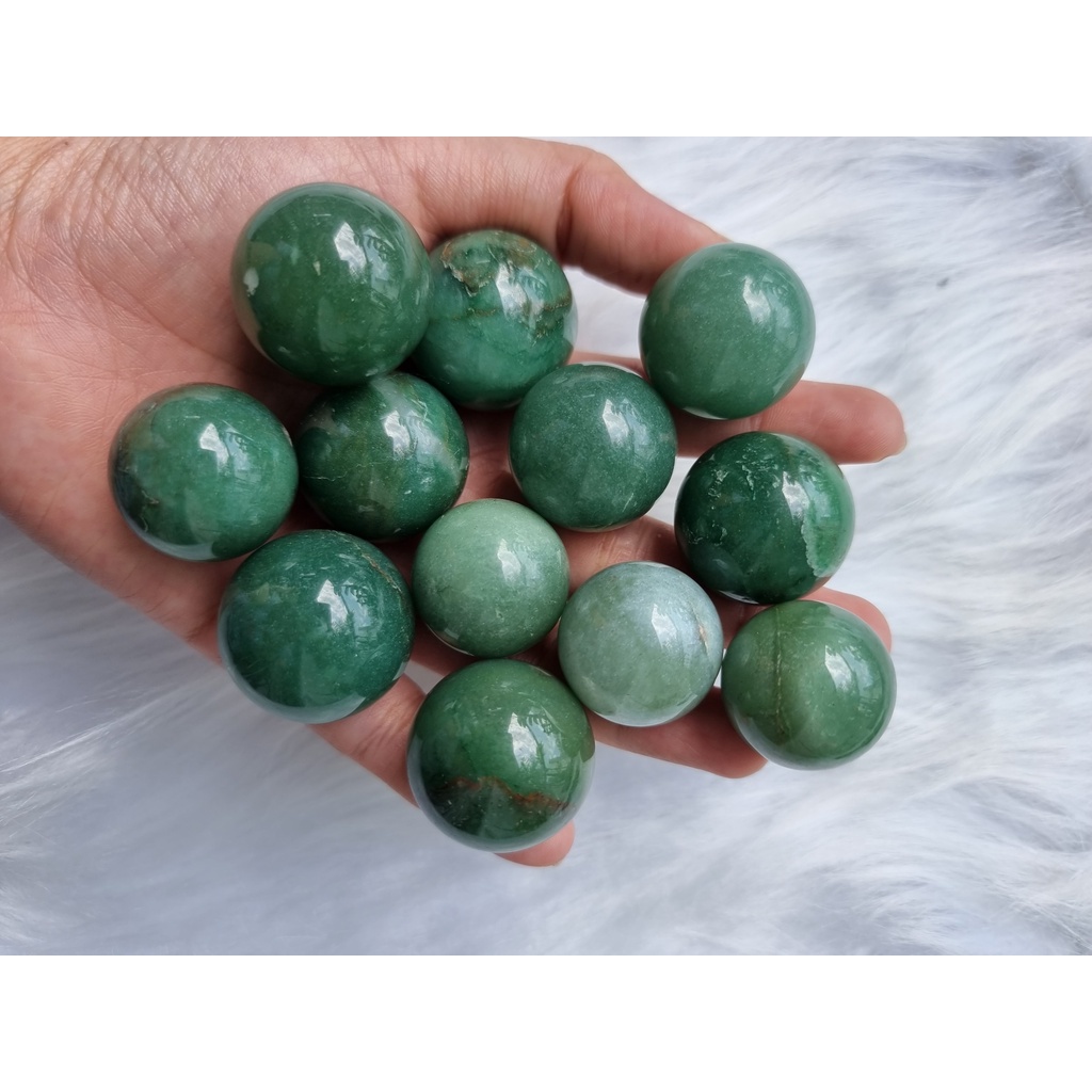 Cầu đá Green Aventurine mini làm Grid, thanh tẩy Tarot, Reiki, thiền định, phong thủy