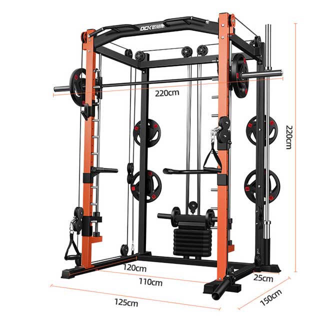 Máy tập gym đa năng K1 | Giàn tạ đa năng | Khung gánh tạ cao cấp có đẩy tạ