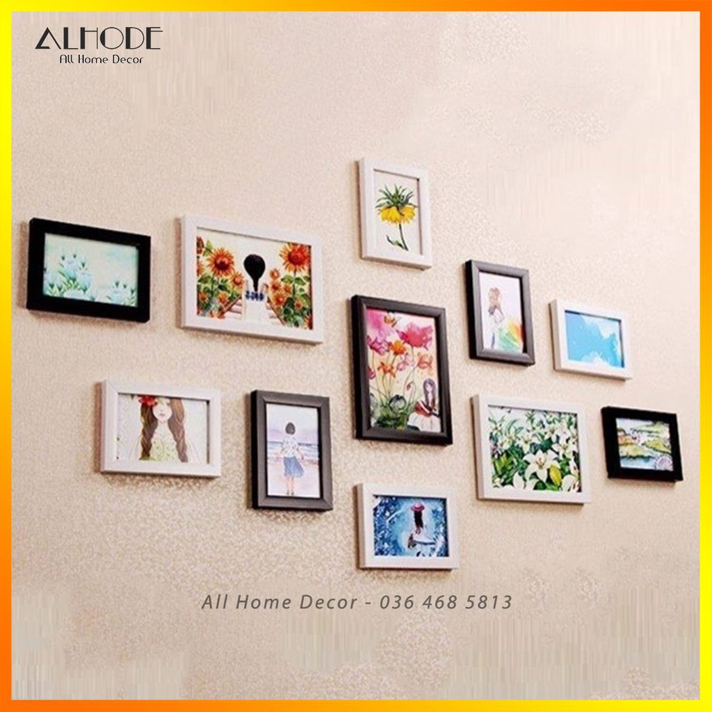 [Mã SRJULY1215 giảm 20K đơn 50K] Bộ 11 khung ảnh Alpha, bộ khung tranh treo tường miễn phí in ảnh - S11 | BigBuy360 - bigbuy360.vn