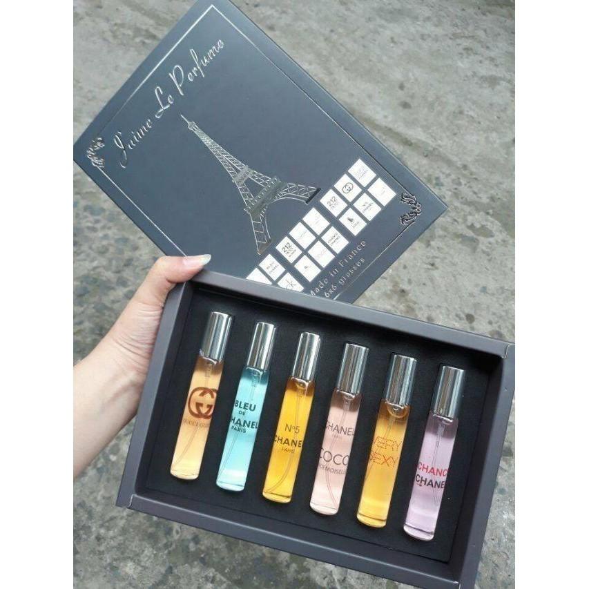 Sét 6 chai mẫu thử nước hoa 6ml - quà tặng tình yêu - nước hoa thơm lâu - nước hoa cao cấp - nước hoa nam nữ cao cấp