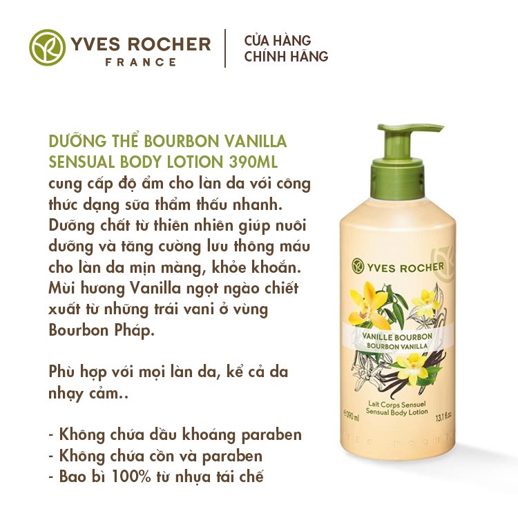 GEL TẮM YVES ROCHER 400ML + DƯỠNG THỂ HƯƠNG VANI