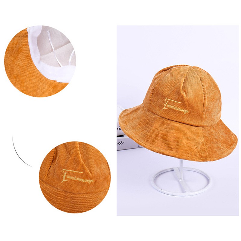 Nón bucket NATURE Vành rộng Sọc nhung CUTE