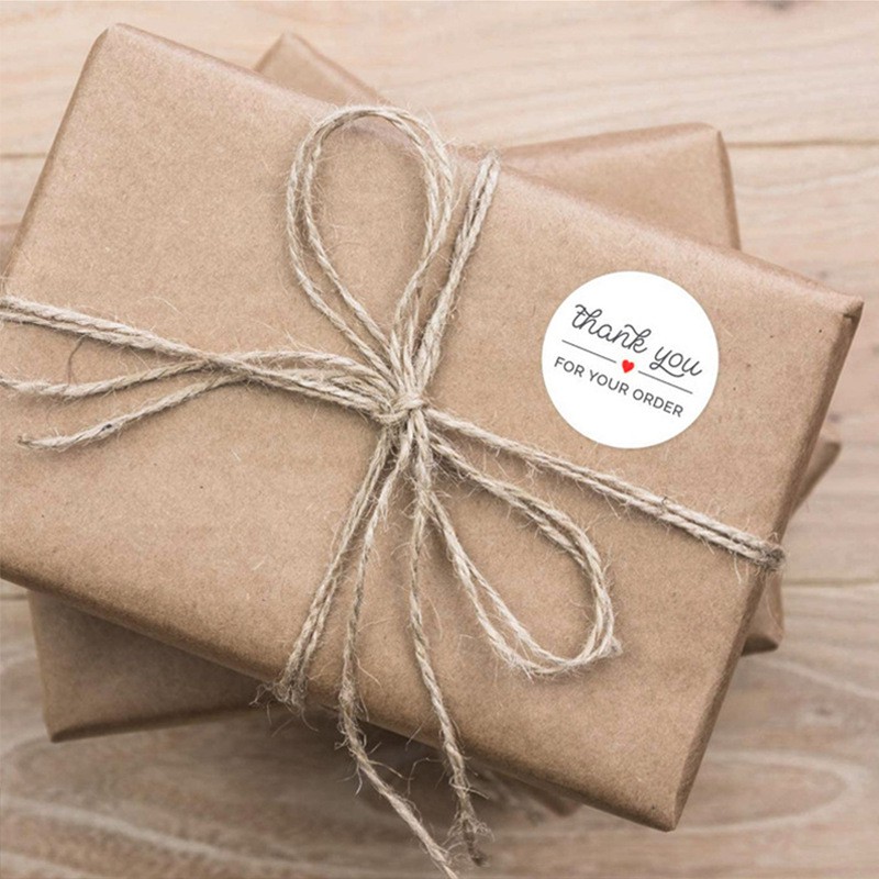 Cuộn 500 tem Sticker Thank you in màu tự dính - Tem cảm ơn siêu dễ thương nền trắng