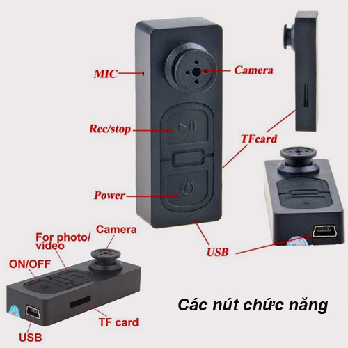 Camera Giám Sát mini Dạng Cúc ÁO Camera {HÌNH ẢNH HD + ÂM THANH RÕ NÉT} Camera siêu nhỏ, Dễ sử dụng chất lượng cao