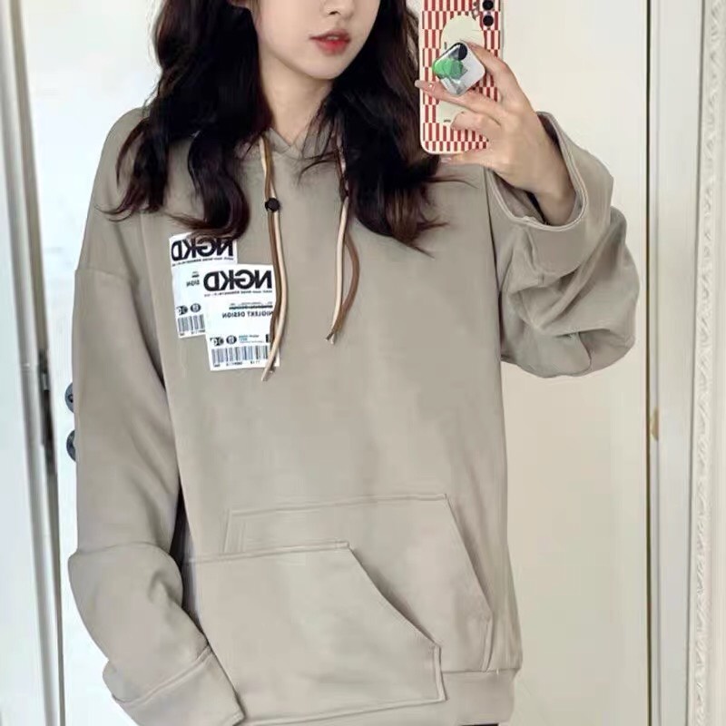 Áo hoodie form rộng dáng xuông phong cách ulzzang cá tính | BigBuy360 - bigbuy360.vn