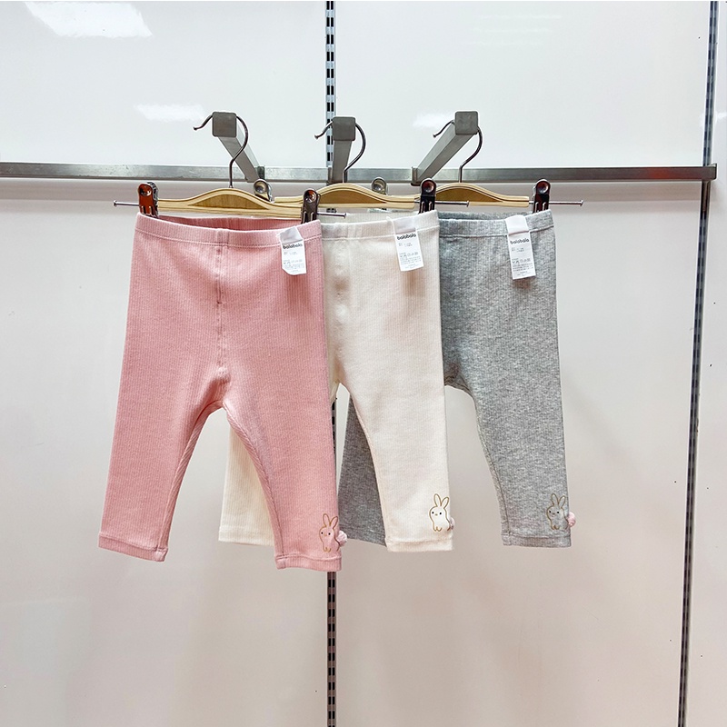 (0-3 tuổi) Quần legging thu đông bé gái hãng BALABALA hồng và trắng