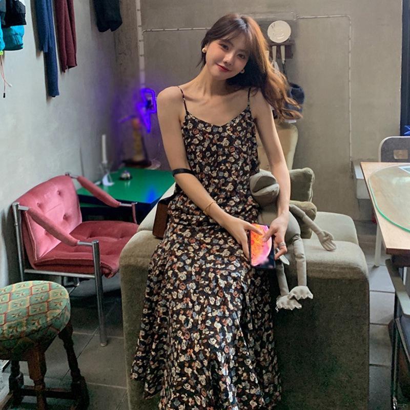 Đầm kiểu đuôi cá họa tiết hoa thời trang phong cách retro