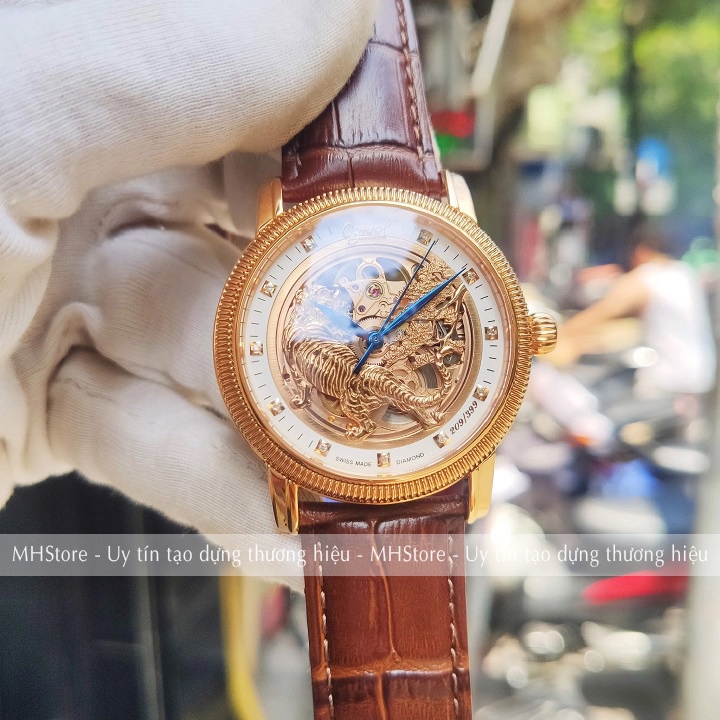 Đồng hồ cơ nam Ogival dây da cao cấp chính hãng sang trọng, lịch lãm, đẹp giá rẻ, mang lại tài lộc và may mắn