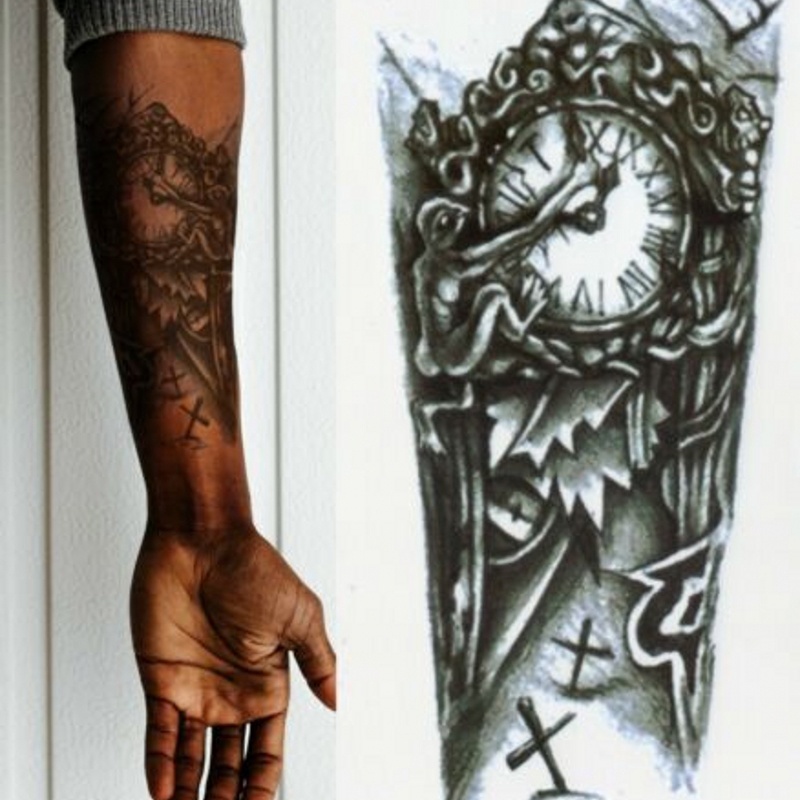 Hình Xăm Dán Tạm Thời 3D Màu Đen Quyến Rũ Cho Nam