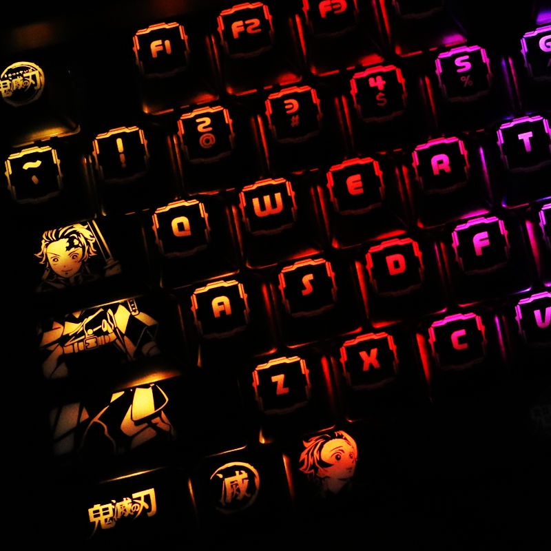 Keycap Demon Slayer Hồ sơ OEM anime mờ PBT Thuốc nhuộm thăng hoa cơ bàn phím keycap 104 phím