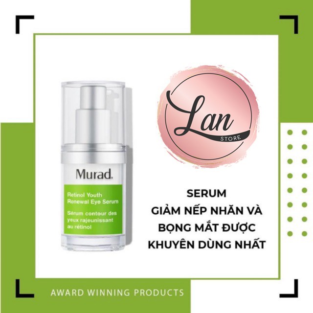 Serum Mờ Nếp Nhăn, Quầng Thâm Mắt Murad Retinol Youth Renewal Eye 5ml [ CHÍNH HÃNG]