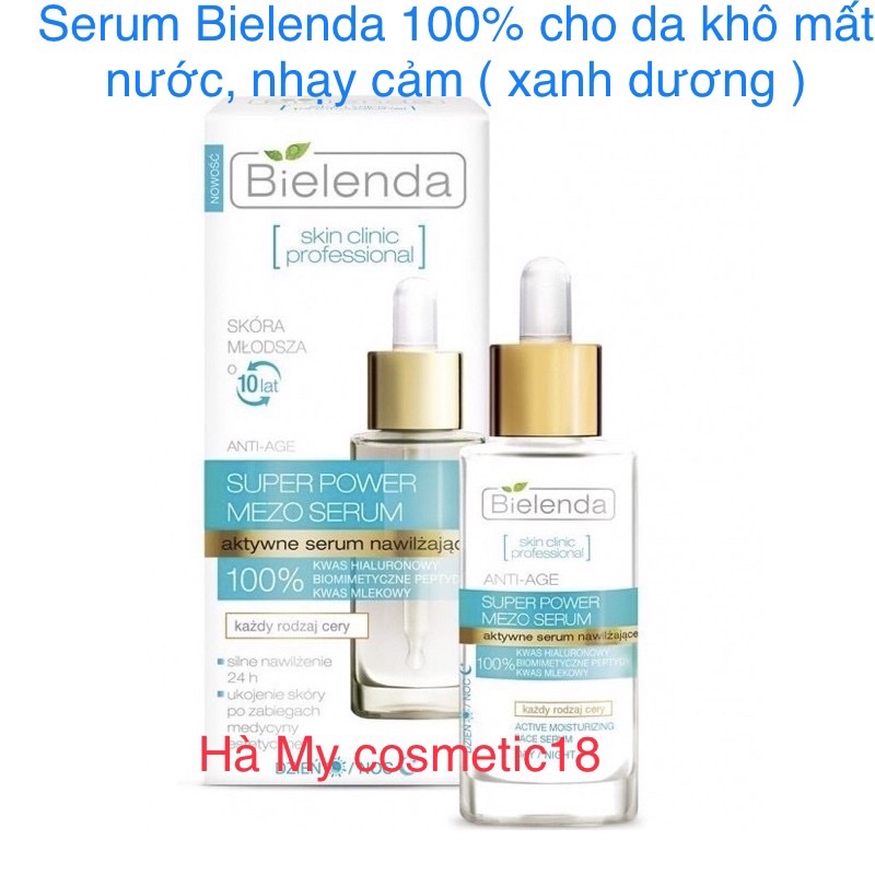 Serum Bielenda 100% cho da khô mất nước, nhạy cảm ( xanh dương )