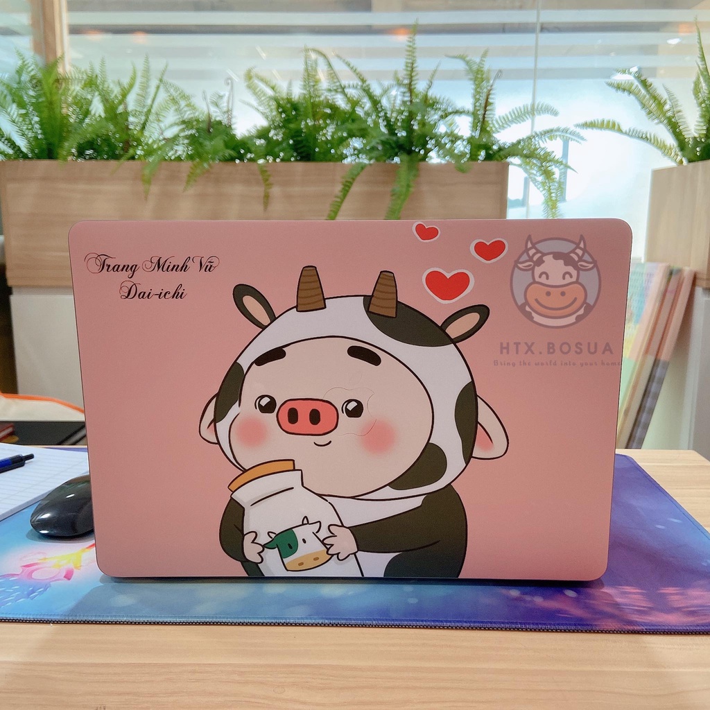[ BÒ SỮA] Skin dán Laptop in hình bò sữa cute. Đủ các dòng máy: Asus, Acer, Dell, Hp,... In hình theo yêu cầu