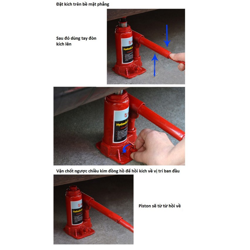 Kích thủy lực 5 tấn hydraulic jack, kích ô tô thích hợp để trong cốp xe