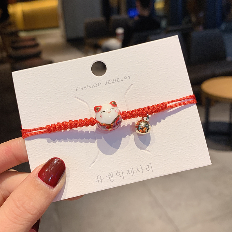 [Mã FAMAYFA giảm 10K đơn 50K] Vòng Tay Dây Bện Mặt Hình Mèo May Mắn Dễ Thương Cho Nữ | BigBuy360 - bigbuy360.vn