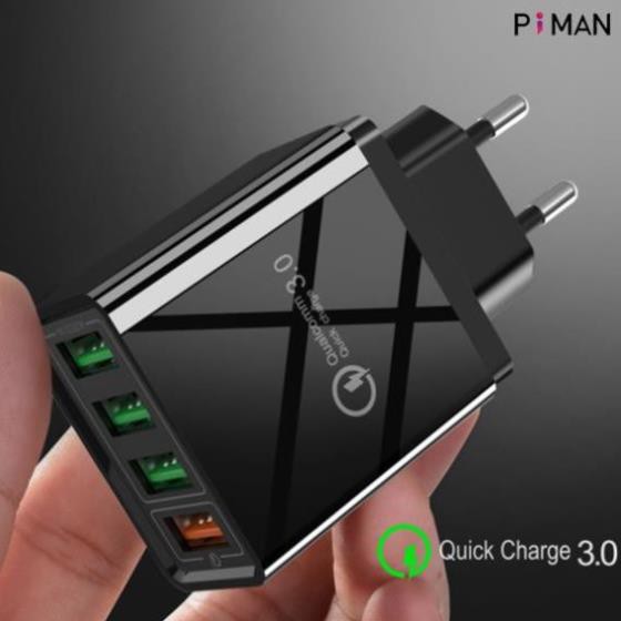 [CỦ SẠC 4 CỔNG CHÍNH HÃNG] Củ sạc nhanh hỗ trợ Quick Charge QC3.0 - đầu sạc 4 cổng USB_CS01