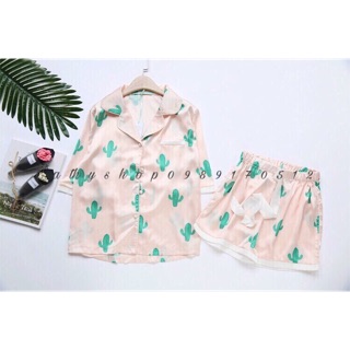 Bộ ngủ pijama đùi xương rồng