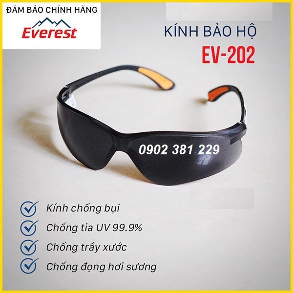 Kính Bảo Hộ Chống Bụi Và Tia UV EVEREST 202